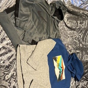 Nike and Children’s Place and Nike boys hoodies size 10/12 and size S.